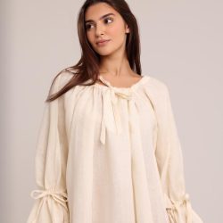 Alara Linen Dress — Ivory Cream